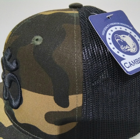 Om Aum Ohm Yoga Namaste Symbol Camouflage Embroidered Mesh Trucker Snapb… - Picture 5 of 9